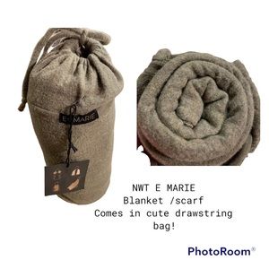 NWT E MARIE Travel blanket/scarf -comes in own drawstring back! This is so soft